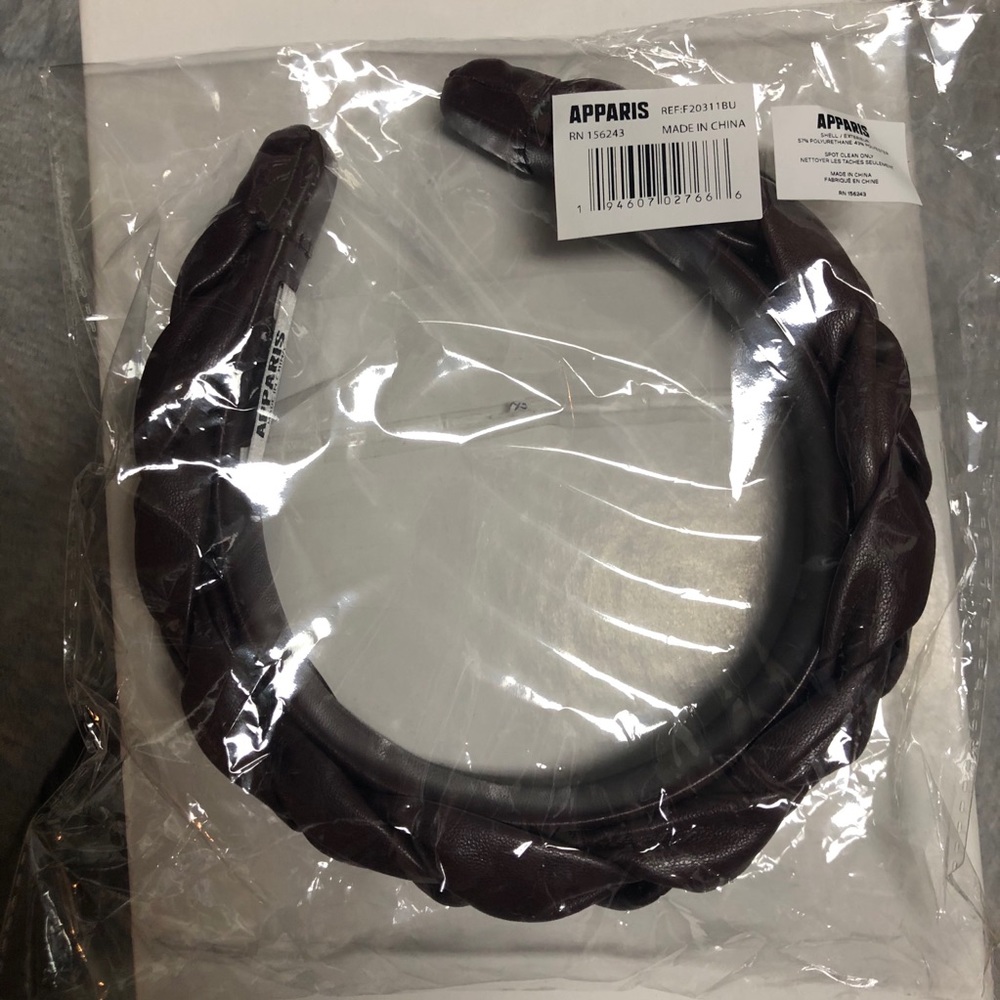 Apparis vegan leather maroon braided headband